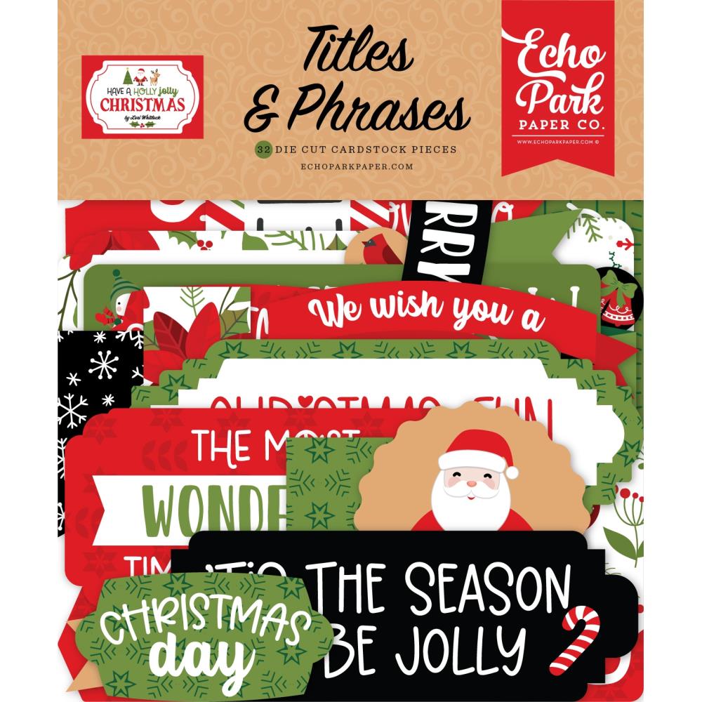 Echo Park Have A Holly Jolly Christmas Cardstock Ephemera: Titles & Phrases (JC331032)