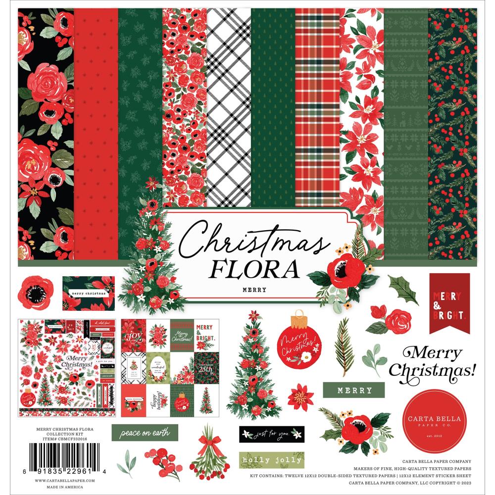 Carta Bella Christmas Flora 12"X12" Collection Kit: Merry (CF332016)