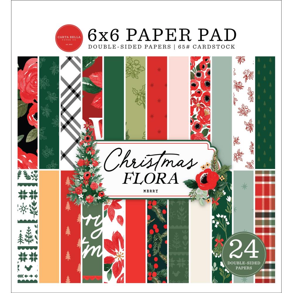 Carta Bella Christmas Flora 6"X6" Double-Sided Paper Pad: Merry (CF332023)