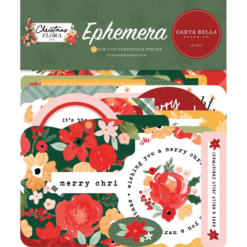 Carta Bella Christmas Flora Cardstock Ephemera: Joyful (CF340024)