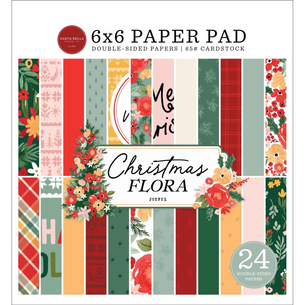 Carta Bella Christmas Flora 6"X6" Double-Sided Paper Pad: Joyful (CF340023)