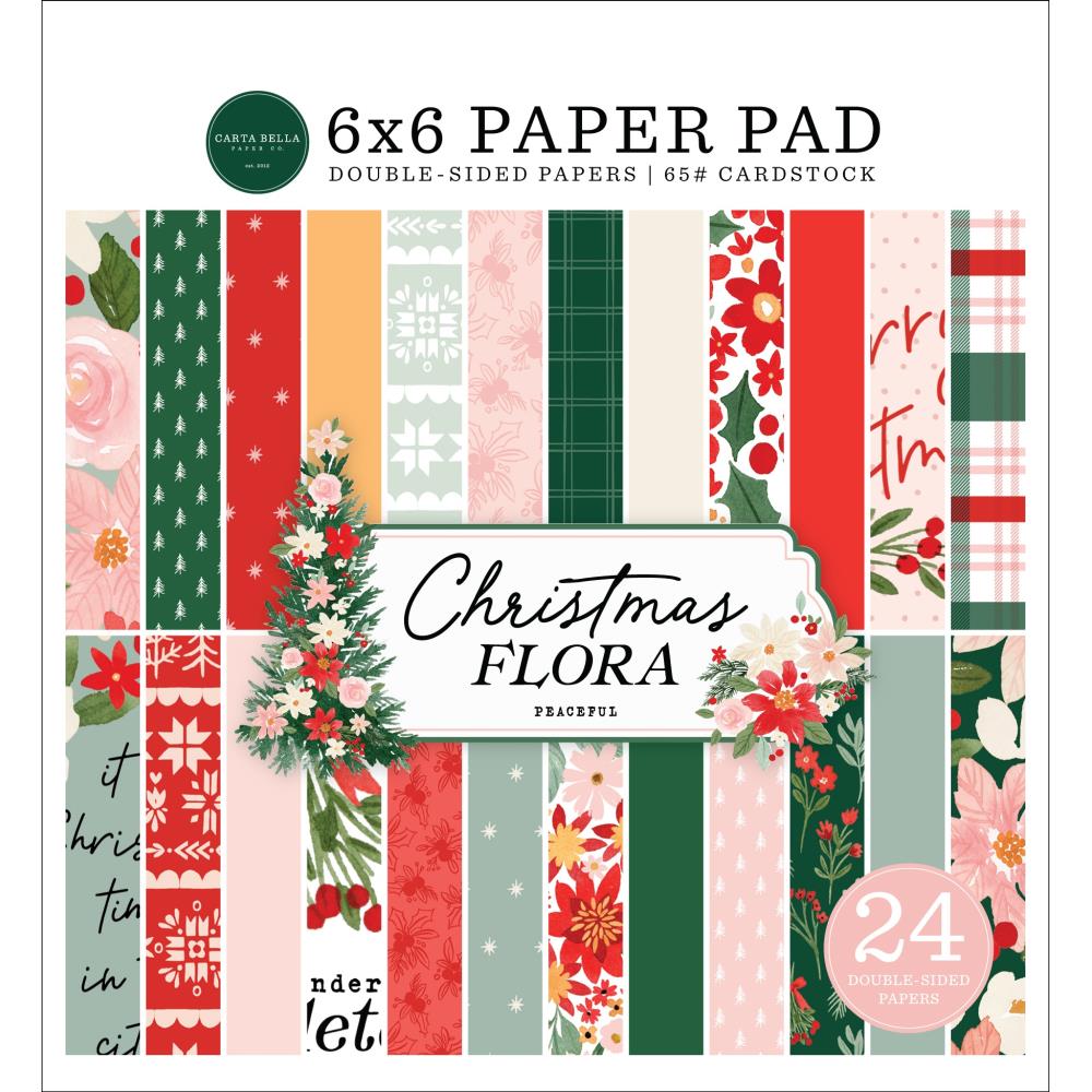 Carta Bella Christmas Flora 6"X6" Double-Sided Paper Pad: Peaceful  (CF341023)