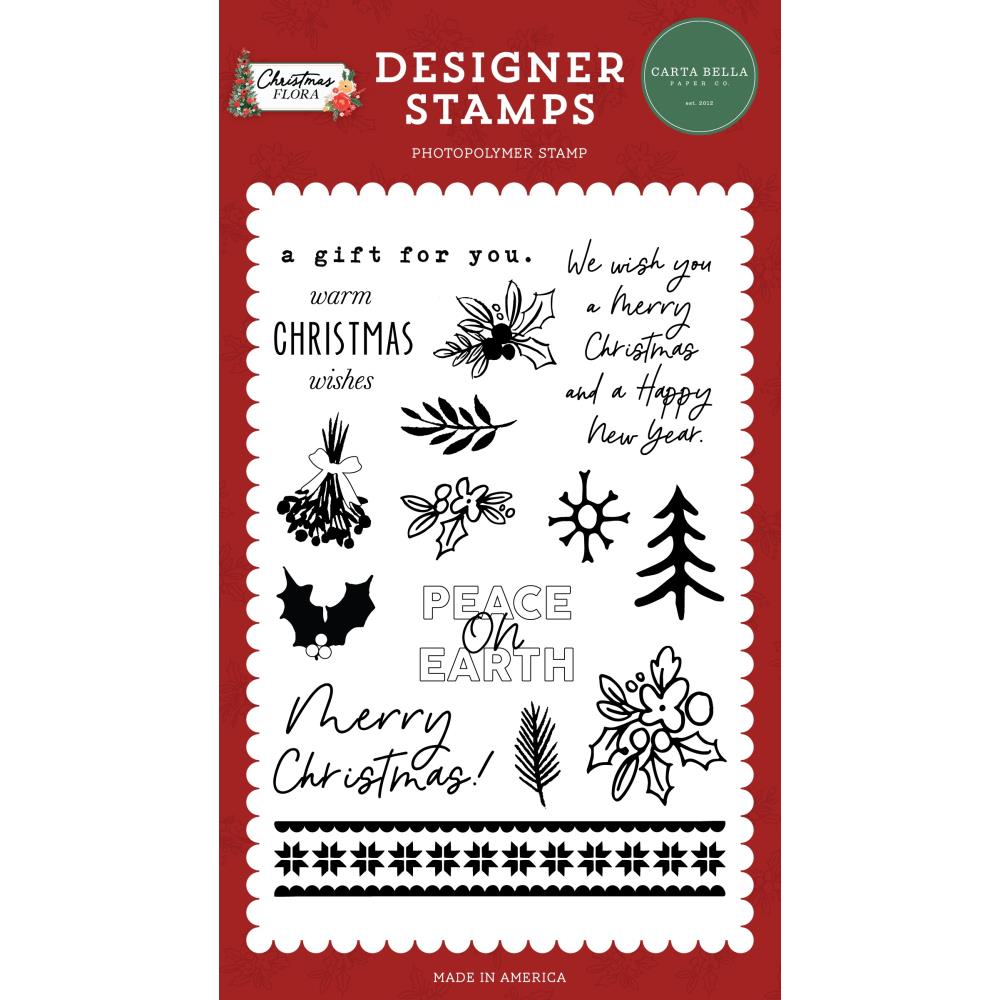 Carta Bella Christmas Flora Stamps: A Gift For You (FL342041)