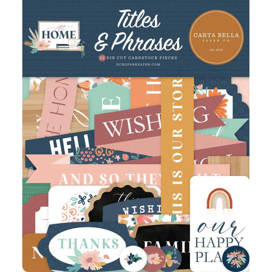 Carta Bella At Home Cardstock Ephemera: Titles & Phrases (AH339032)