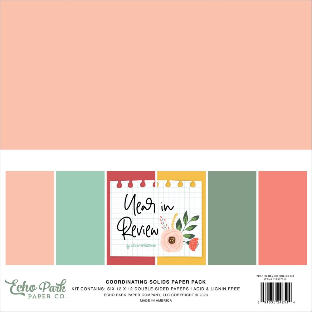 Echo Park Year In Review 12"X12" Solids Collection Kit (IR337015)