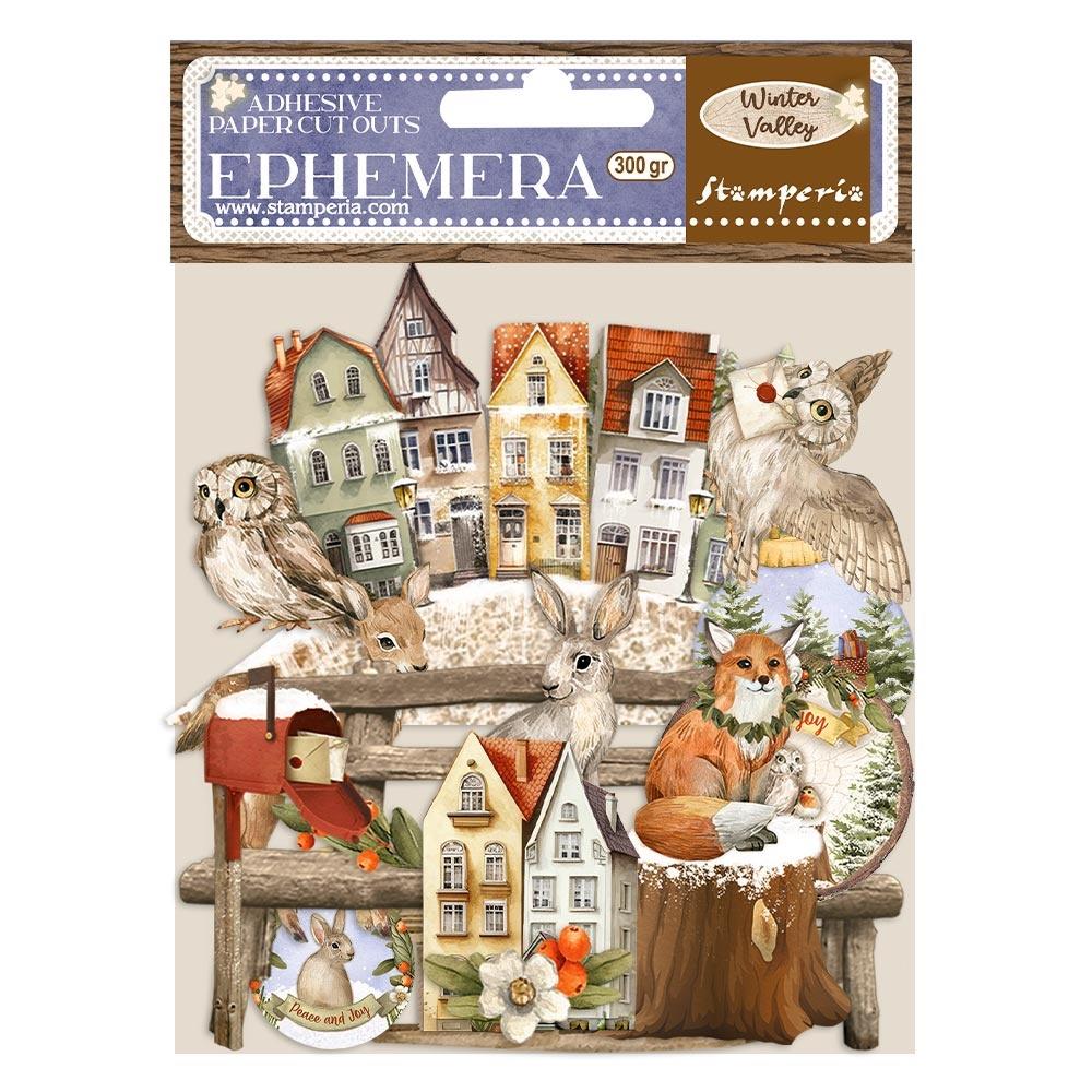 Stamperia Winter Valley Cardstock Ephemera Adhesive Paper Cut Outs (DFLCT25)