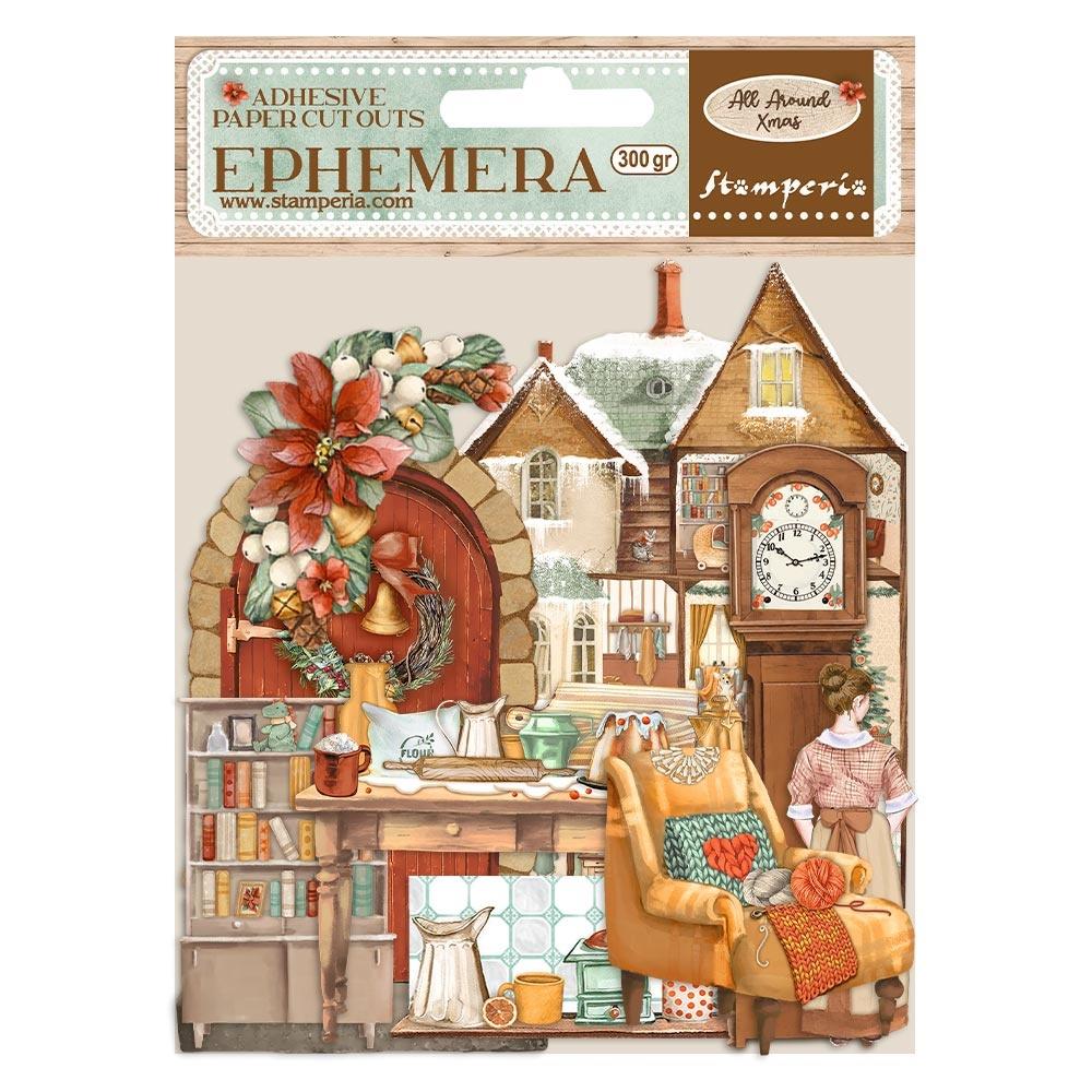 Stamperia All Around Christmas Cardstock Ephemera Adhesive Paper Cut Outs (DFLCT26)