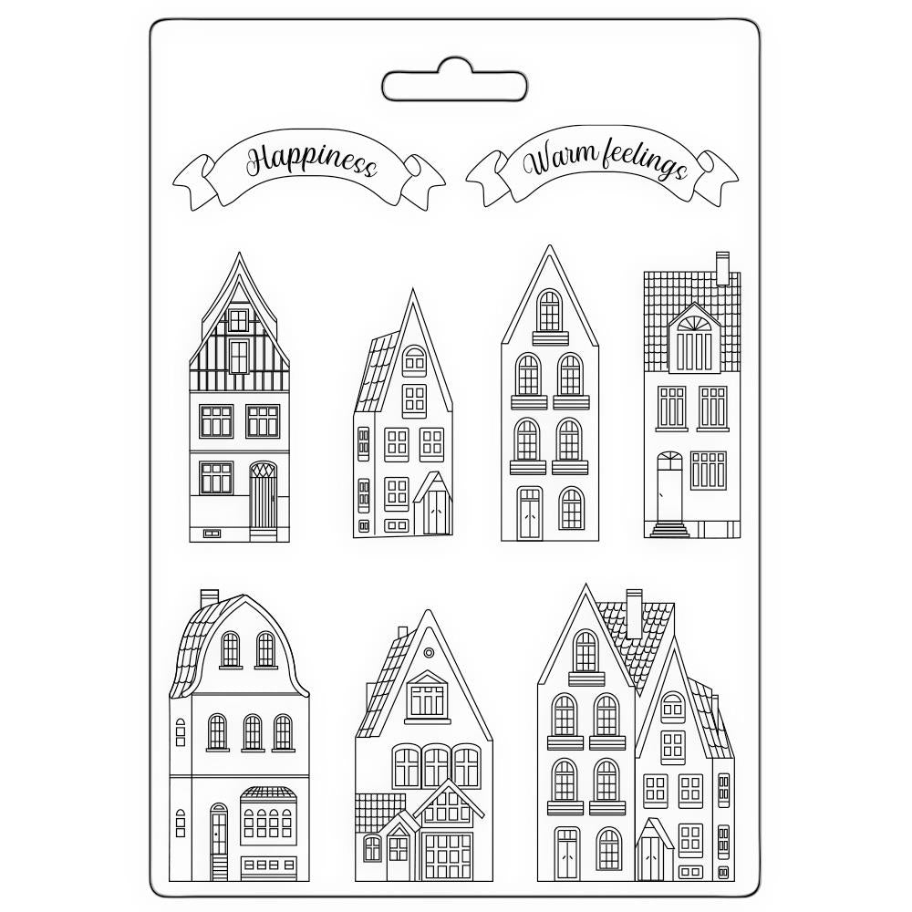 Stamperia 8.5"X11.5" Soft Maxi Mould: Christmas Houses (3PTA4565)