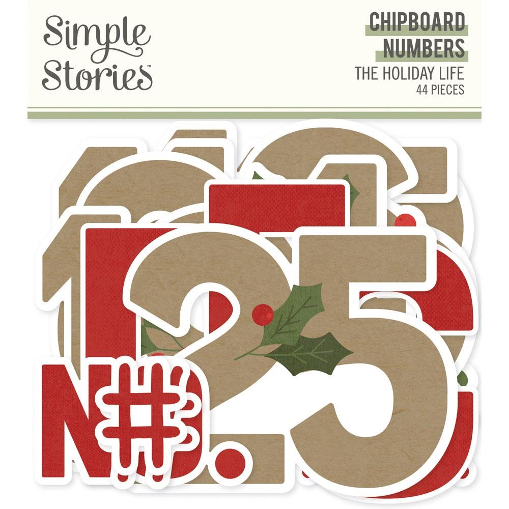 Simple Stories The Holiday Life Chipboard Numbers (THL20524)