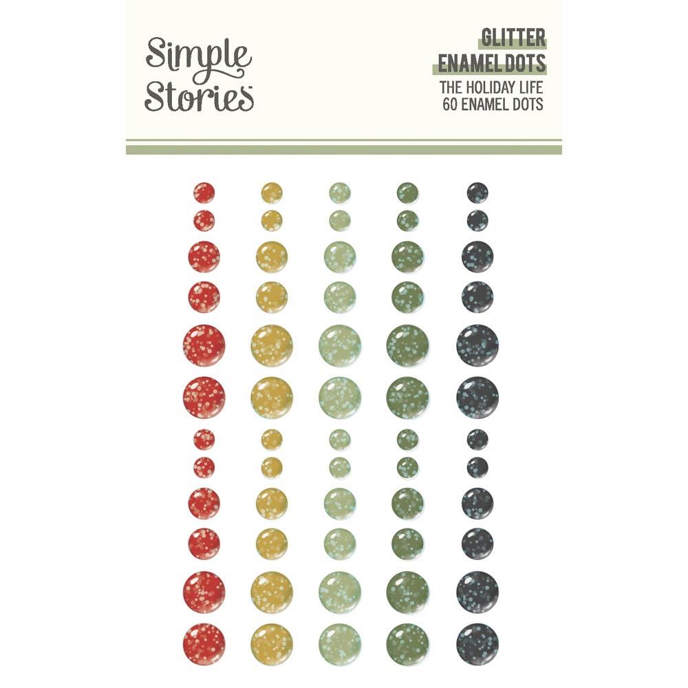 Simple Stories The Holiday Life Glitter Enamel Dots Embellishments (THL20528)