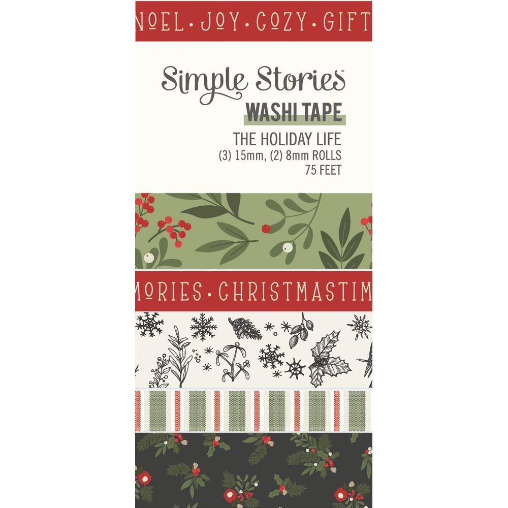 Simple Stories The Holiday Life Washi Tape, 5/Pkg (THL20529)