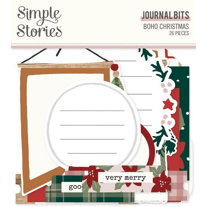 Simple Stories Boho Christmas Bits & Pieces Die-Cuts: Journal, 26/Pkg (BC20619)