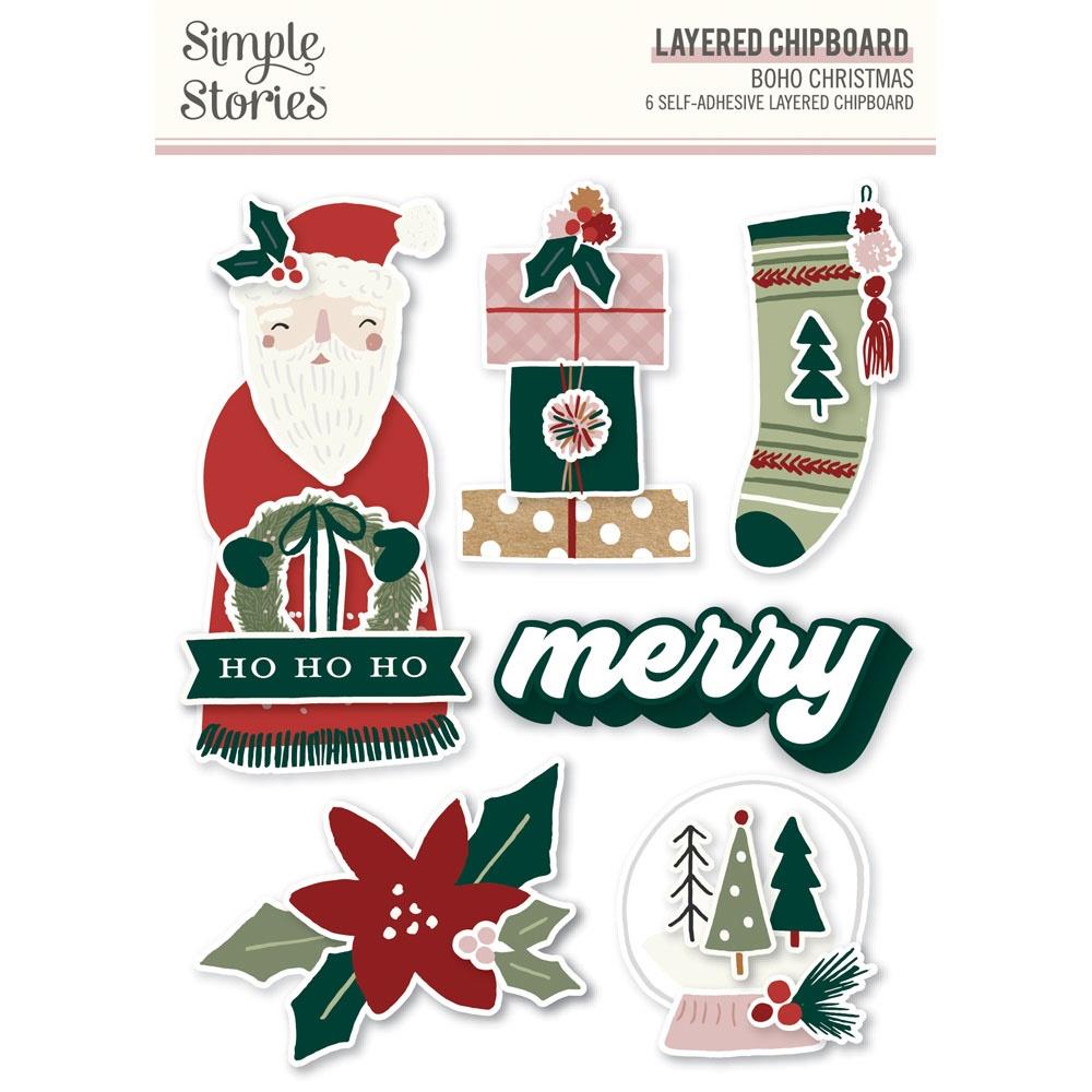 Simple Stories Boho Christmas Layered Chipboard (BC20625)