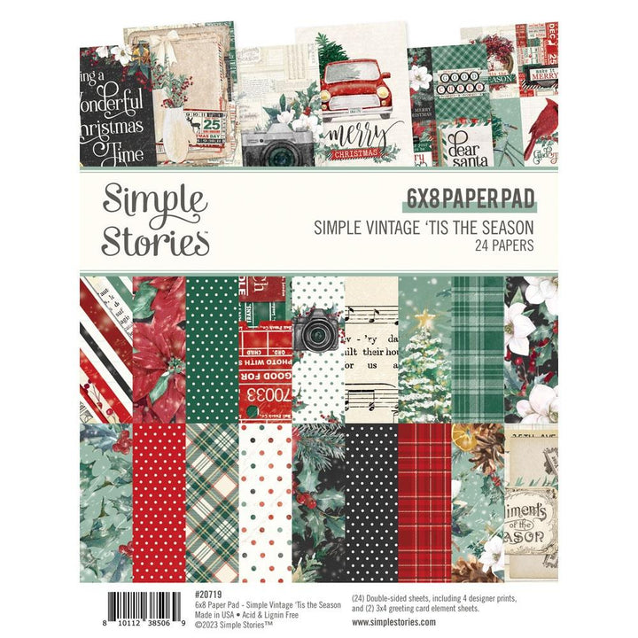 Simple Stories Simple Vintage 'Tis The Season 6"X8" Double-Sided Paper Pad, 24/Pkg (SVS20719)