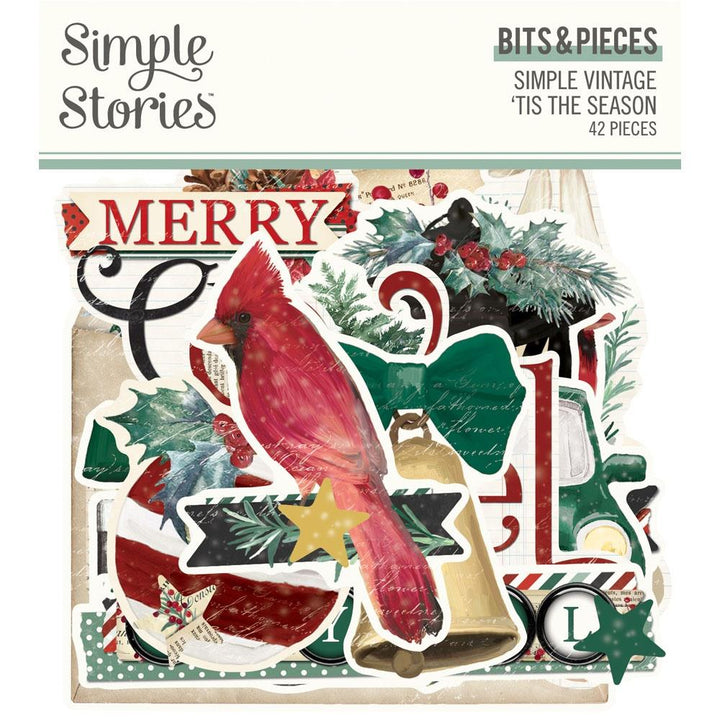 Simple Stories Simple Vintage 'Tis The Season Bits & Pieces Die-Cuts, 42/Pkg (SVS20722)