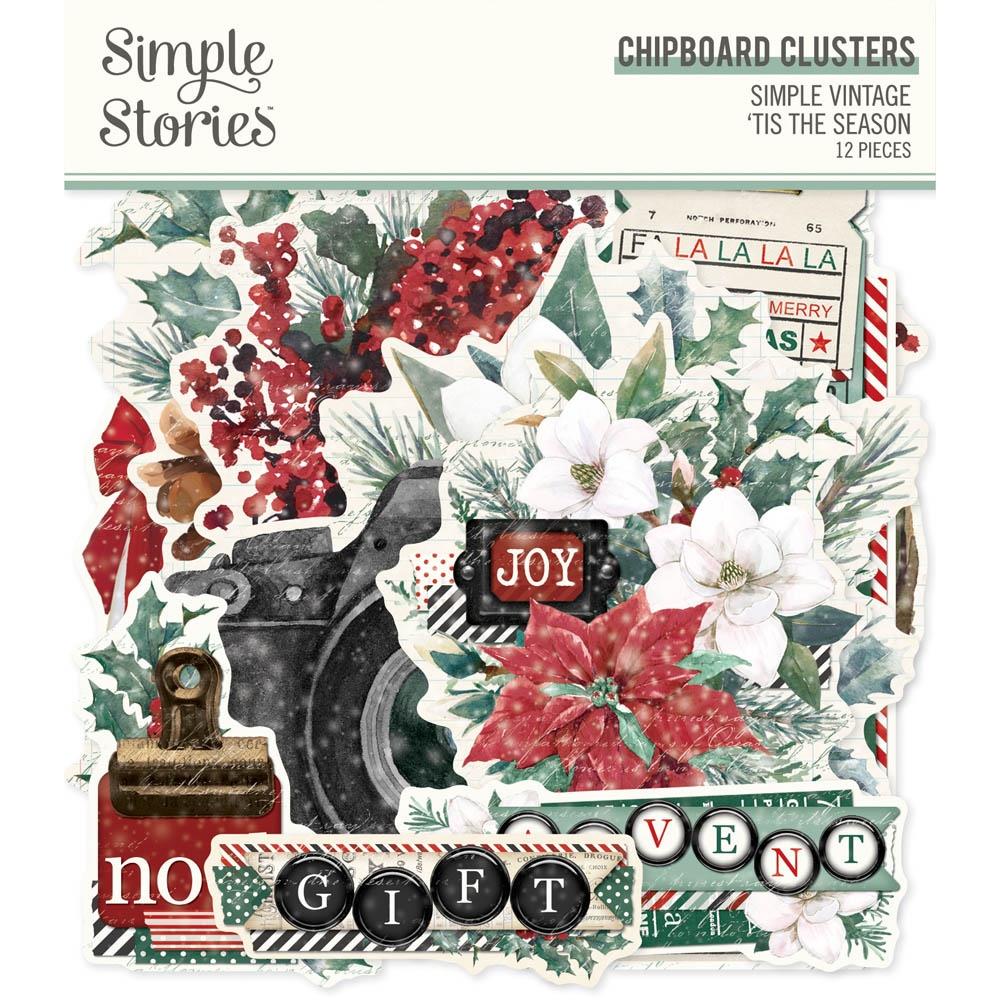 Simple Stories Simple Vintage 'Tis The Season Chipboard Clusters (SVS20727)
