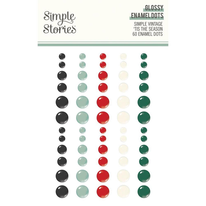 Simple Stories Simple Vintage 'Tis The Season Enamel Dots Embellishments (SVS20732)
