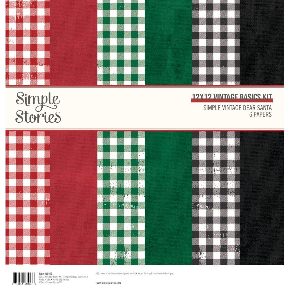 Simple Stories Simple Vintage Dear Santa 12"X12" Basics Double-Sided Paper Pack, 6/Pkg (SVD20815)
