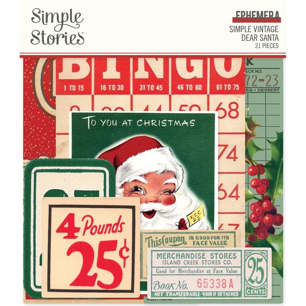 Simple Stories Simple Vintage Dear Santa Ephemera, 21/Pkg (SVD20825)