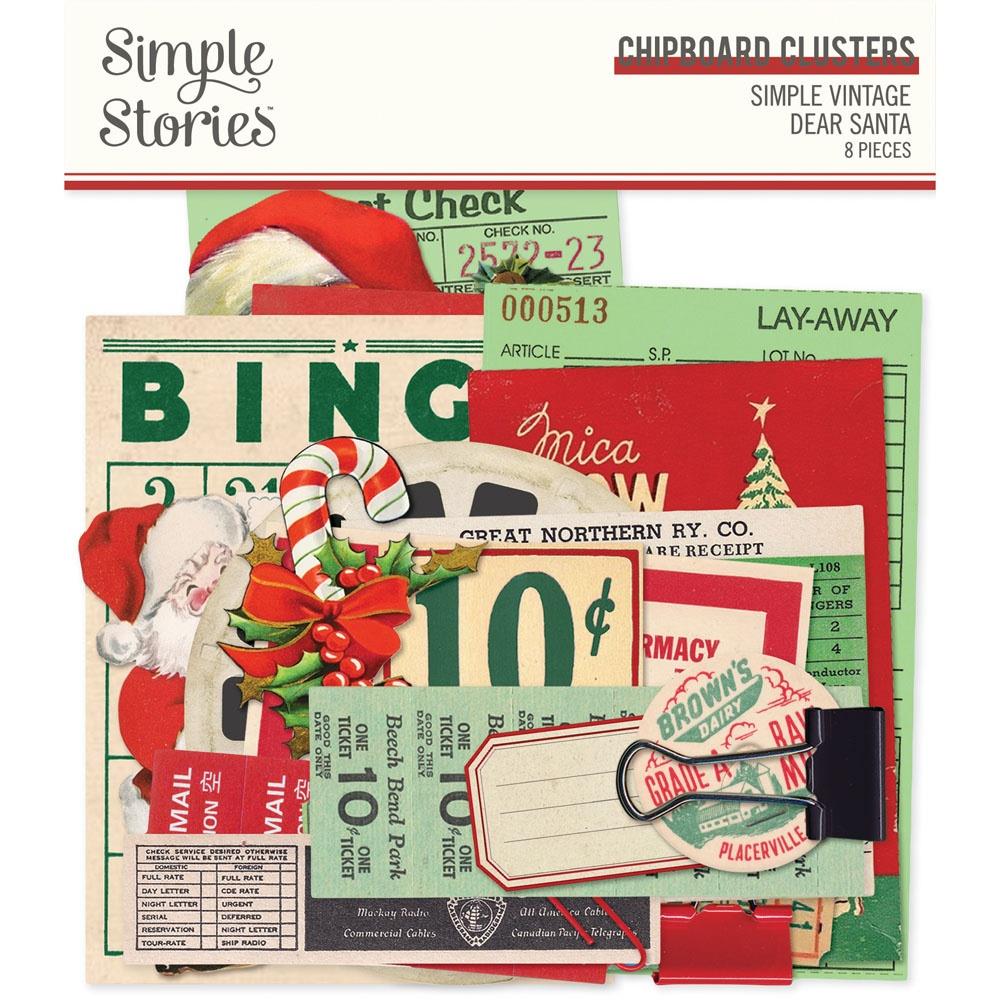 Simple Stories Simple Vintage Dear Santa Chipboard Clusters (SVD20828)