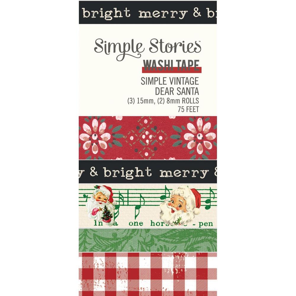 Simple Stories Simple Vintage Dear Santa Washi Tape, 5/Pkg (SVD20833)