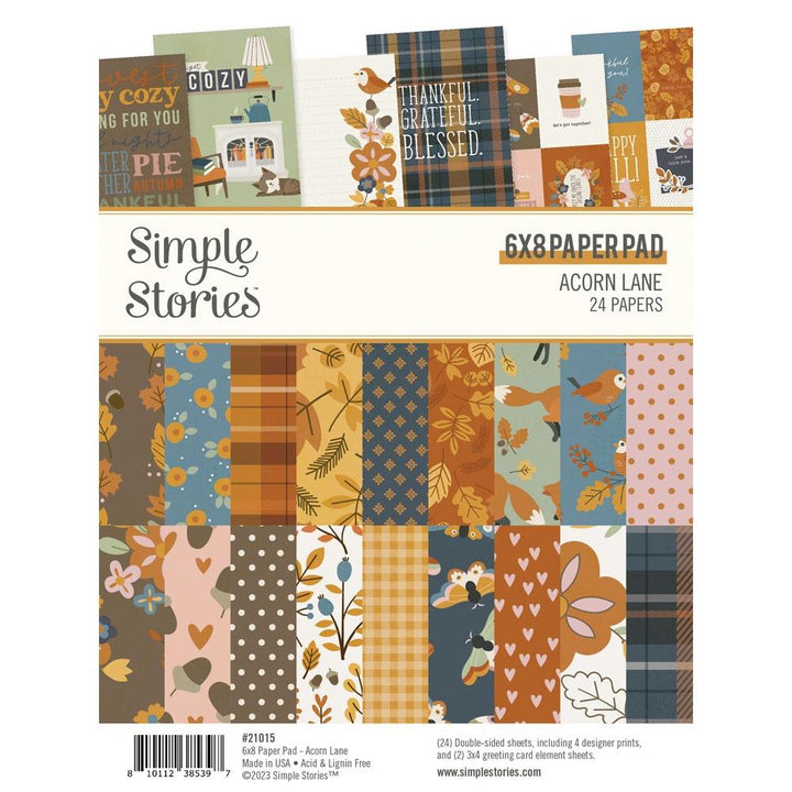 Simple Stories Acorn Lane 6"X8" Double-Sided Paper Pad, 24/Pkg (AL21015)