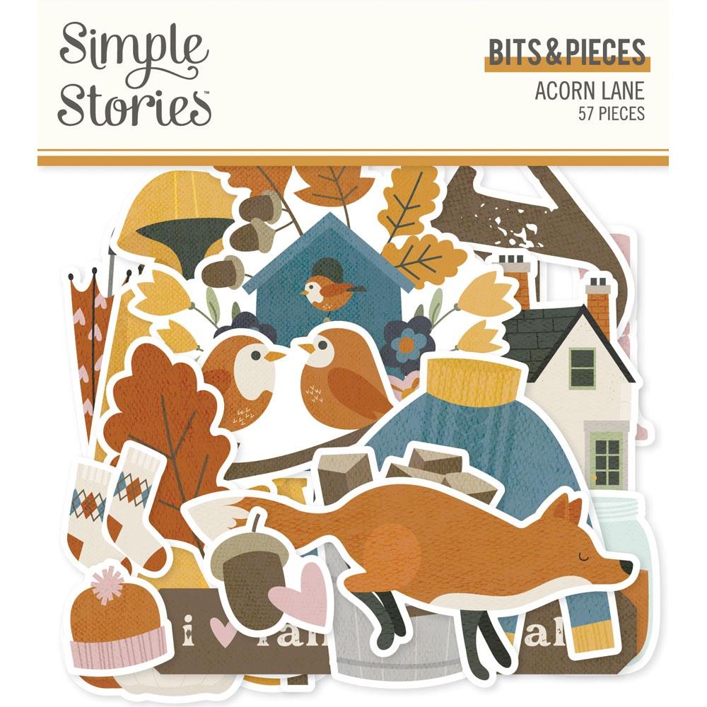 Simple Stories Acorn Lane Bits & Pieces Die-Cuts, 57/Pkg (AL21018)
