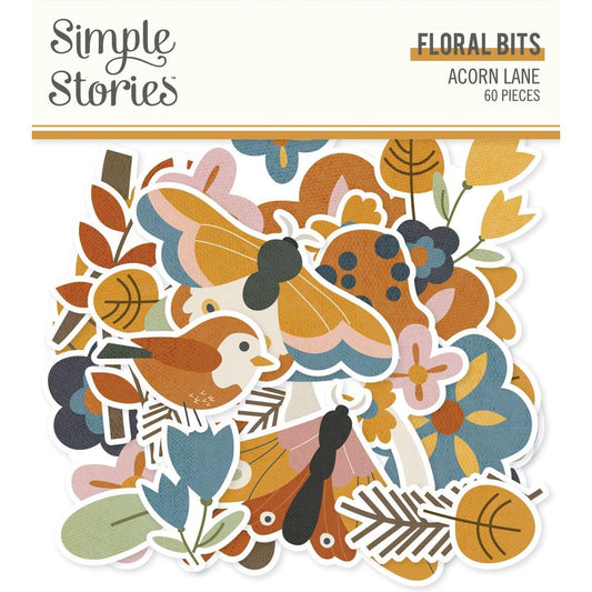 Simple Stories Acorn Lane Bits & Pieces Die-Cuts: Floral, 60/Pkg (AL21020)