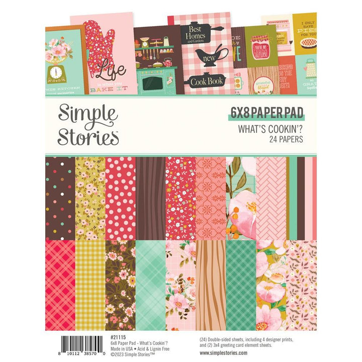 Simple Stories What's Cookin'? 6"X8" Double-Sided Paper Pad, 24/Pkg (WC21115)