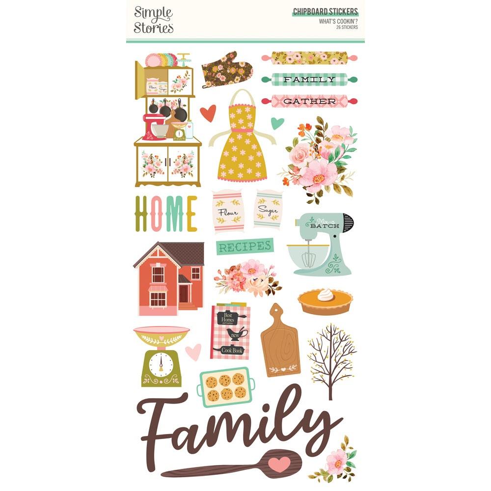 Simple Stories What's Cookin'? 6"X12" Chipboard Stickers (WC21117)