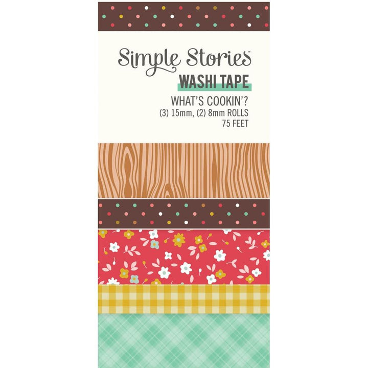 Simple Stories What's Cookin'? Washi Tape, 5/Pkg (WC21128)
