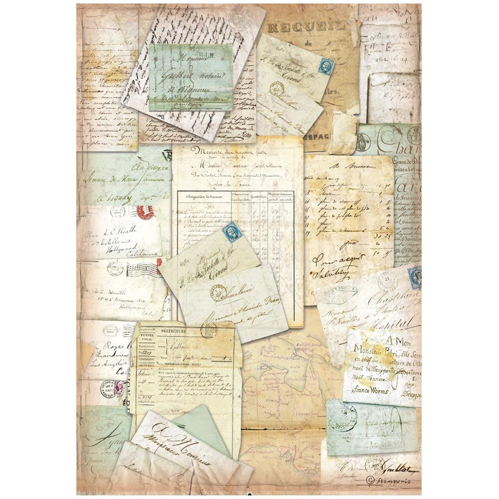 Stamperia Around The World A4 Rice Paper Sheet: Letters (DFSA4777)