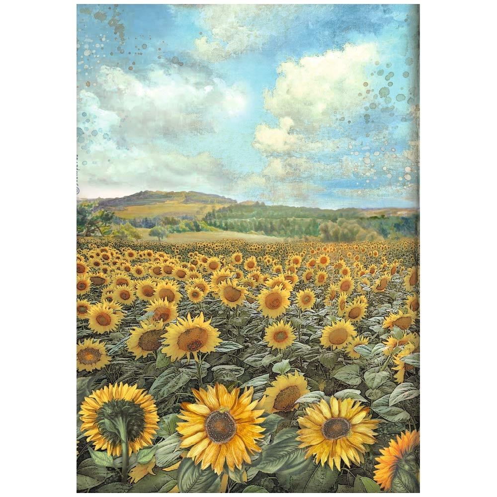 Stamperia Sunflower Art A4 Rice Paper Sheet: Landscape (DFSA4770)
