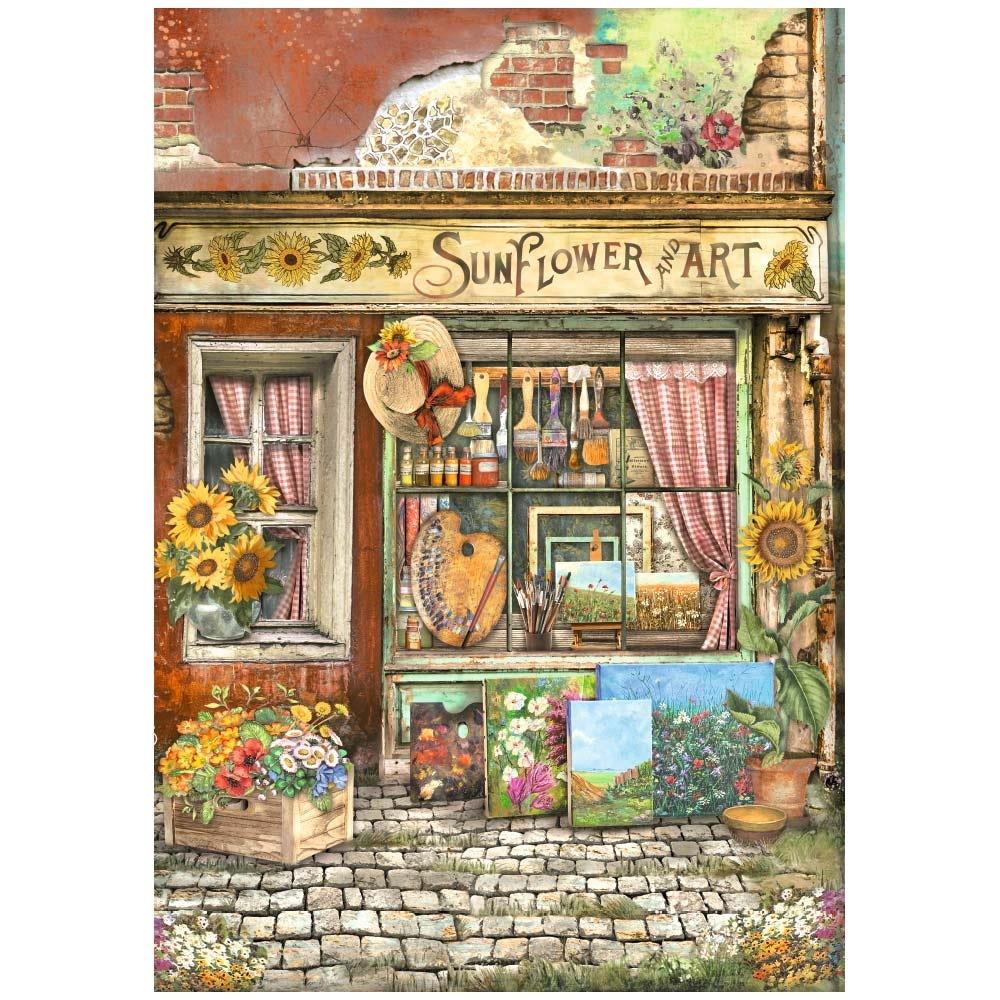 Stamperia Sunflower Art A4 Rice Paper Sheet: Art Shop (DFSA4771)