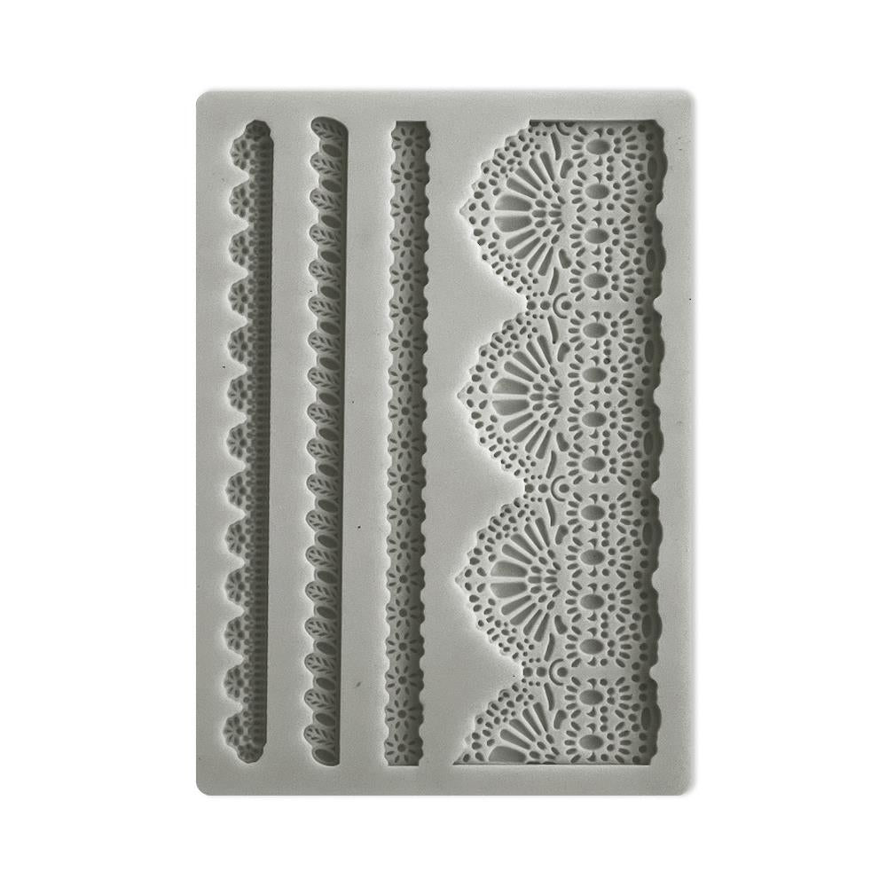 Stamperia Sunflower Art A6 Silicone Mould: Laces And Borders (KACM15)