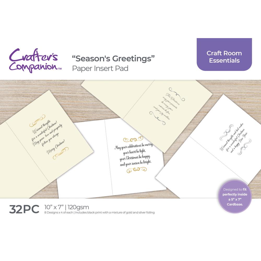 Crafter's Companion 10"X7" Insert Pad: Season's Greetings (ADSGRSGS)