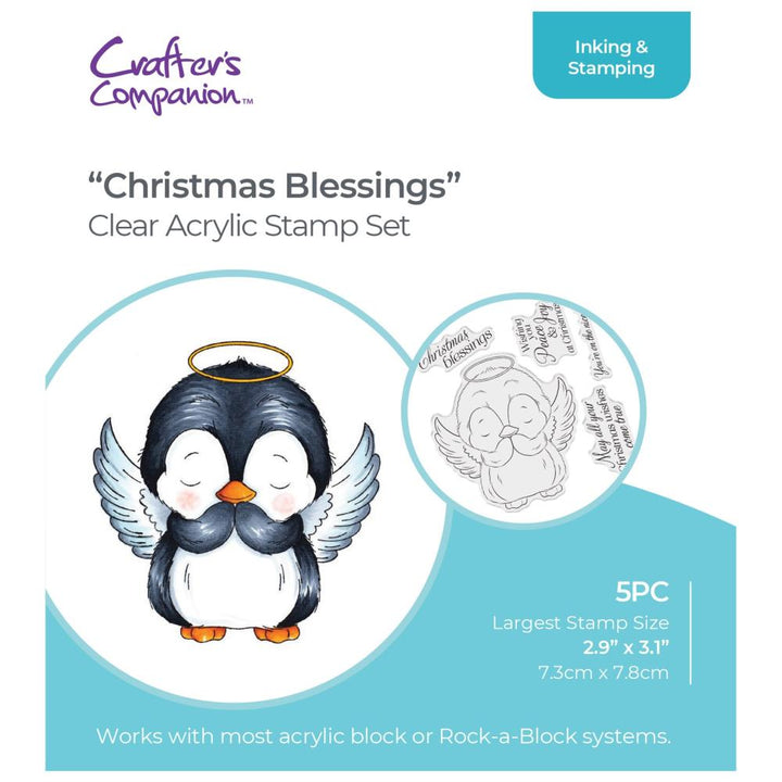 Crafter's Companion 4"X4" Acrylic Clear Stamp: Christmas Blessings (STCACBLE)
