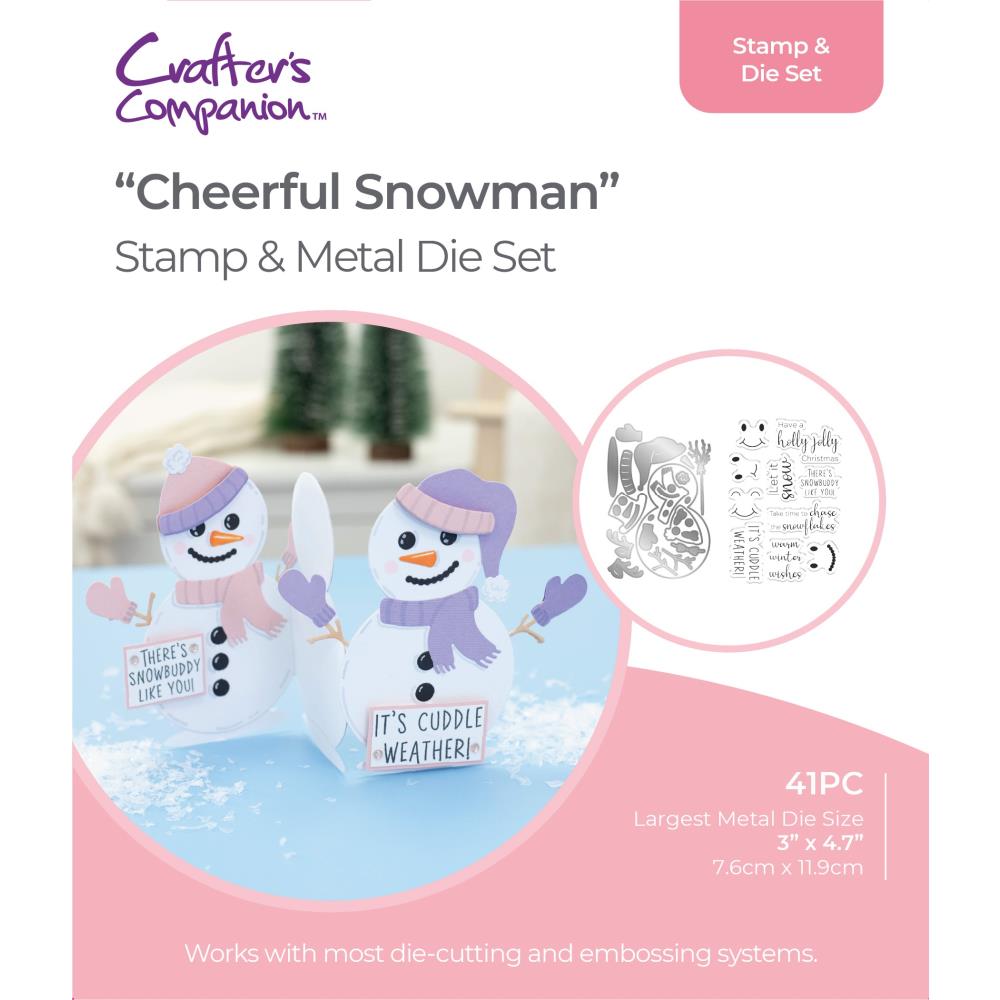 Crafter's Companion Gemini Clear Stamp & Die: Cheerful Snowman (STDCHESN)