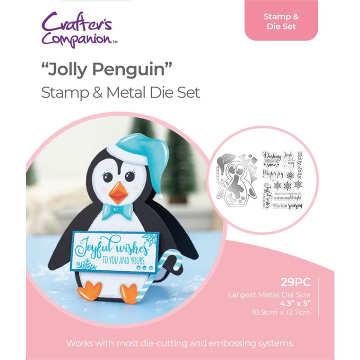 Crafter's Companion Gemini Clear Stamp & Die: Jolly Penguin (TDJOLLPE)