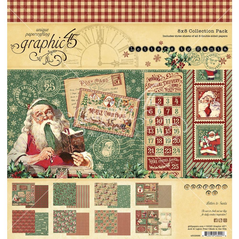 Graphic 45 Letters To Santa 8"X8" Collection Pack (G4502696)