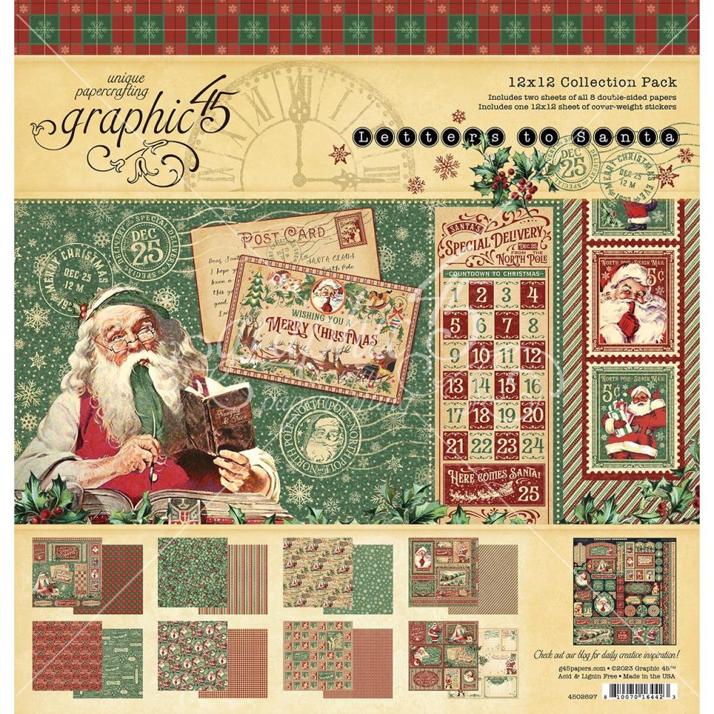 Graphic 45 Letters To Santa 12"X12" Collection Pack: W/Stickers (G4502697)