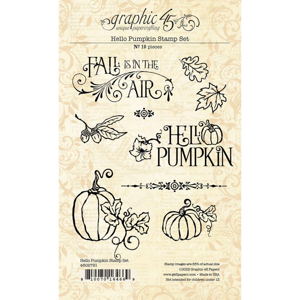 Graphic 45 Hello Pumpkin 4"x6" Stamp Set (G4502721)