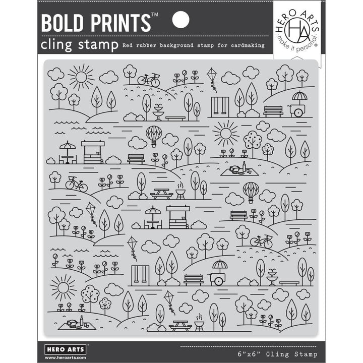 Hero Arts Bold Prints 6"X6" Background Cling Stamp: Park Background (HACG916)