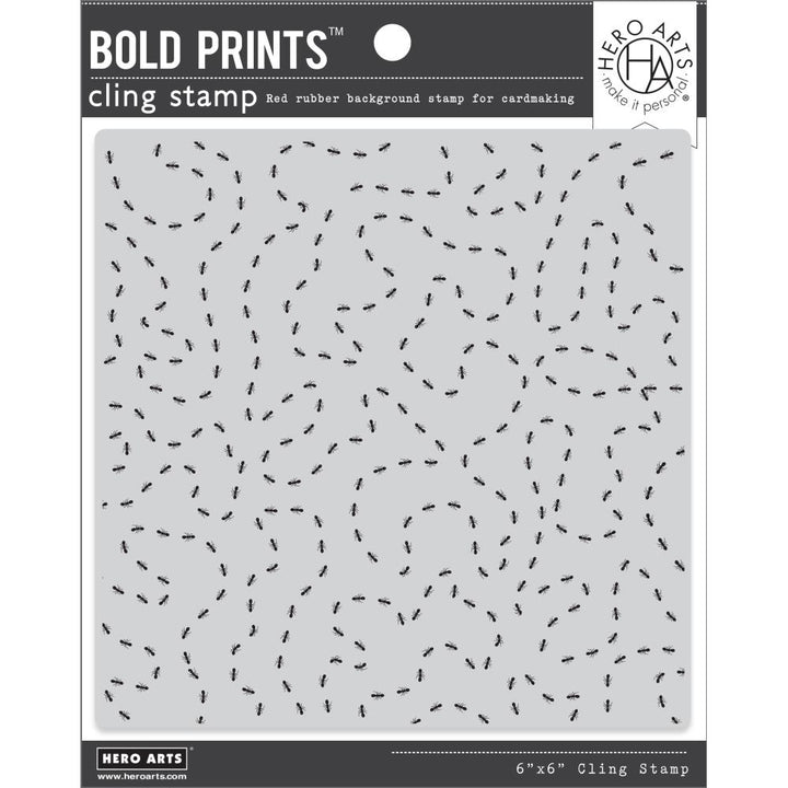 Hero Arts Bold Prints 6"X6" Background Cling Stamp: Marching Ants (HACG917)
