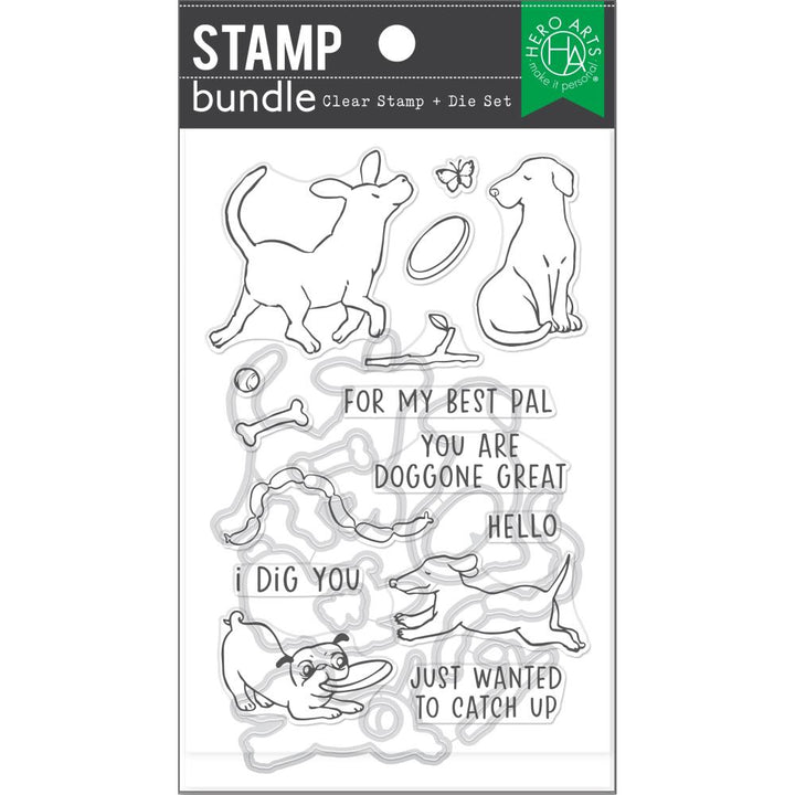 Hero Arts Clear Stamp & Die Combo: Playful Pets (HASB372)