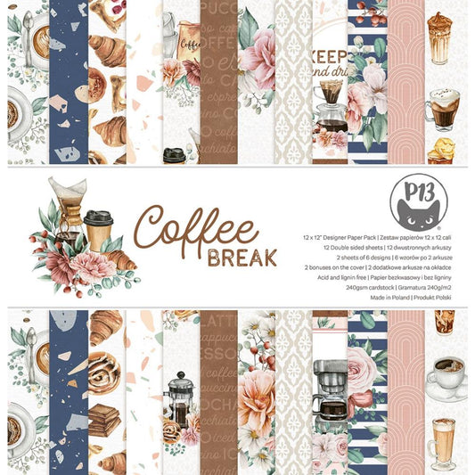 P13 Coffee Break 12"X12" Double-Sided Paper Pad (P13COF08)