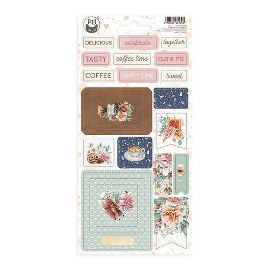 P13 Coffee Break 4.1"X8.7" Chipboard Stickers: #01 (P13COF34)