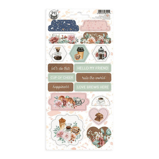 P13 Coffee Break 4.1"X8.7" Chipboard Stickers: #03 (P13COF36)