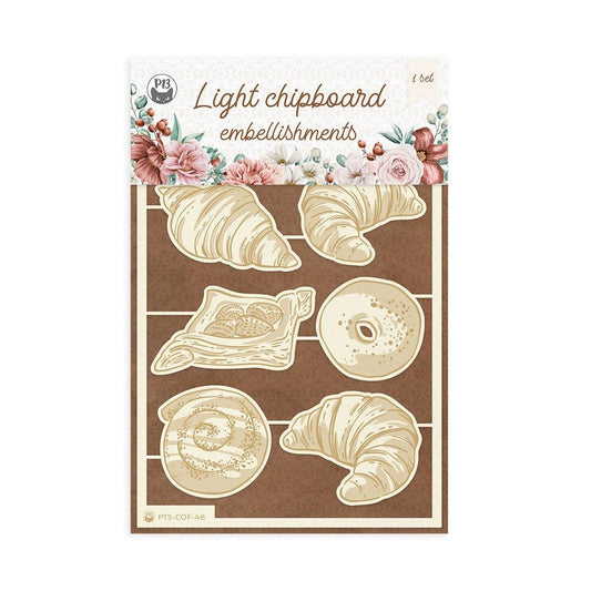 P13 Coffee Break 4"X6" Die-Cut Chipboard Embellishments: #03, 7/Pkg (P13COF46)