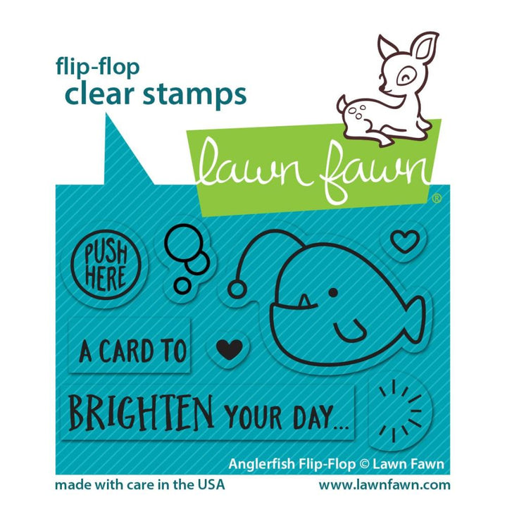 Lawn Fawn 3"X2" Clear Stamps: Anglerfish Flip Flop, 8/Pkg (LF2010)